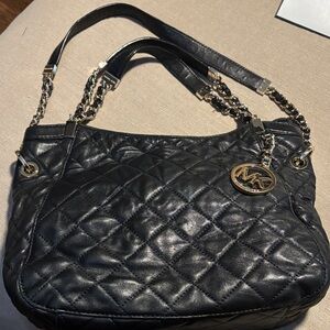 Michael Kors Black Quilted Chain Shoulder Bag